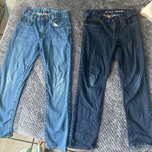 Children’s  Place a bundle of jeans straight  dark blue & light blue size 8
